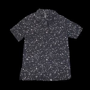 black and white button up tee